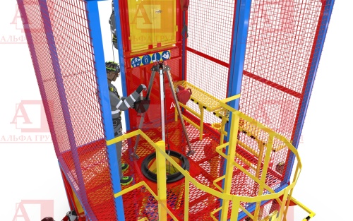 Учебно-тренировочный полигон СПАСАТЕЛЬ ПС15-02-5-02 от АЛЬФА ГРУПП для практических занятий на высоте и в замкнутом пространстве с применением средств индивидуальной защиты и стационарных анкерных систем.  