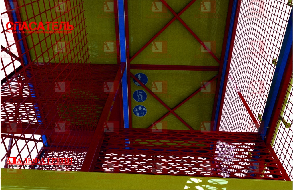 Учебно-тренировочный полигон СПАСАТЕЛЬ ПС15-02-5-01 от АЛЬФА ГРУПП для практических занятий на высоте и в замкнутом пространстве с применением средств индивидуальной защиты и стационарных анкерных систем.  